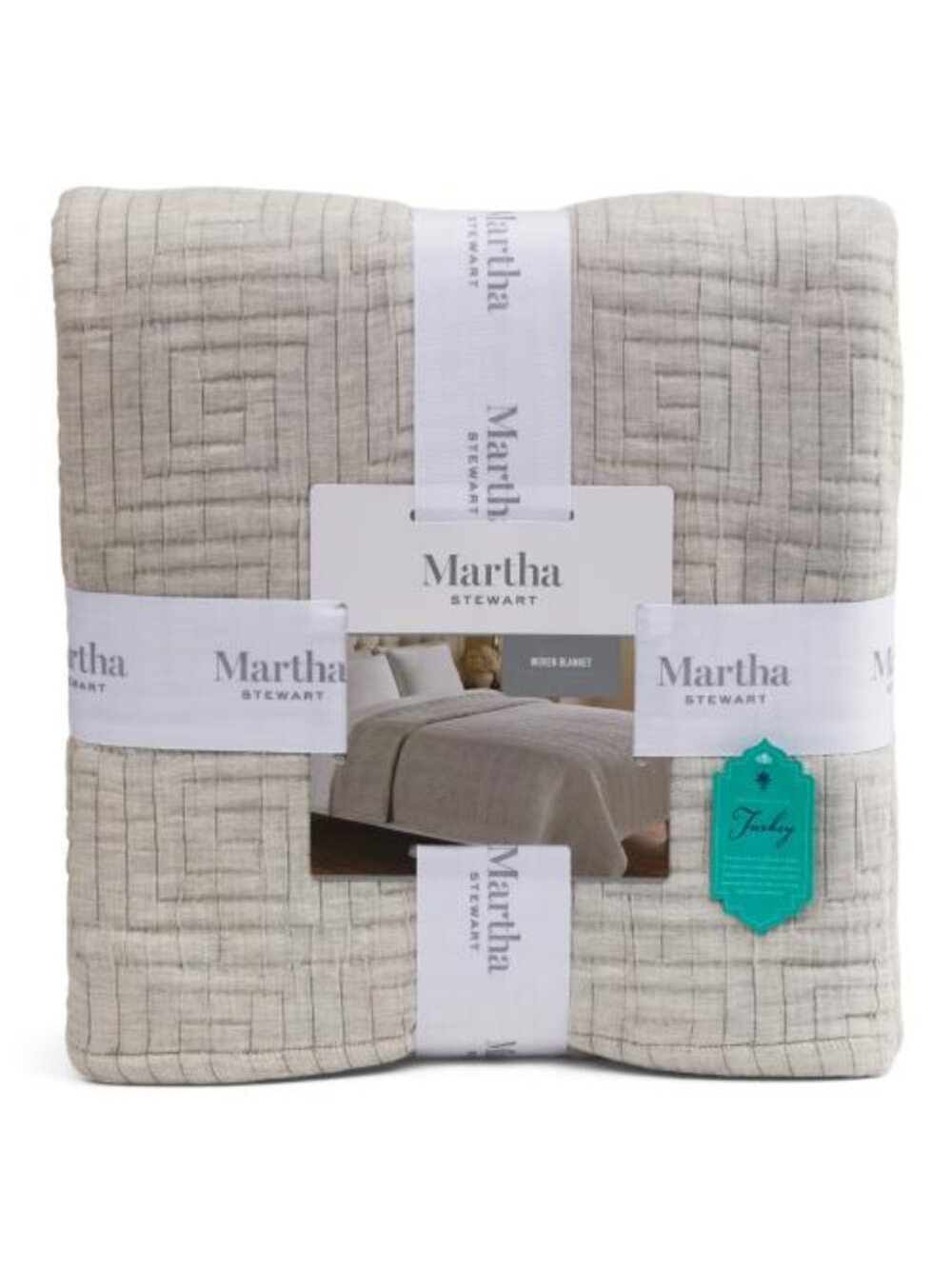MARTHA STEWART Grey Gingham Blanket